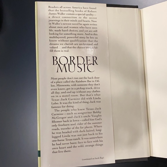 Border Music (1993) by Robert James Waller - Hardcover Novel - Picture 3 of 6